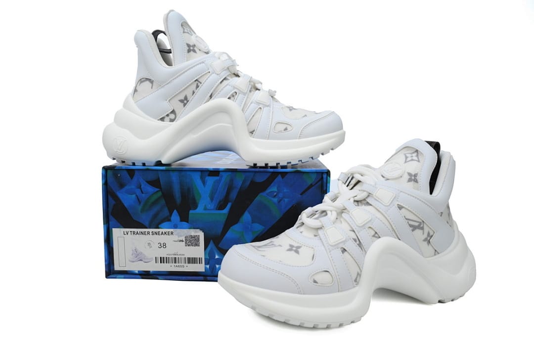 Louis Vuitton LV Archlight White Stripe Grey Print Sneakers