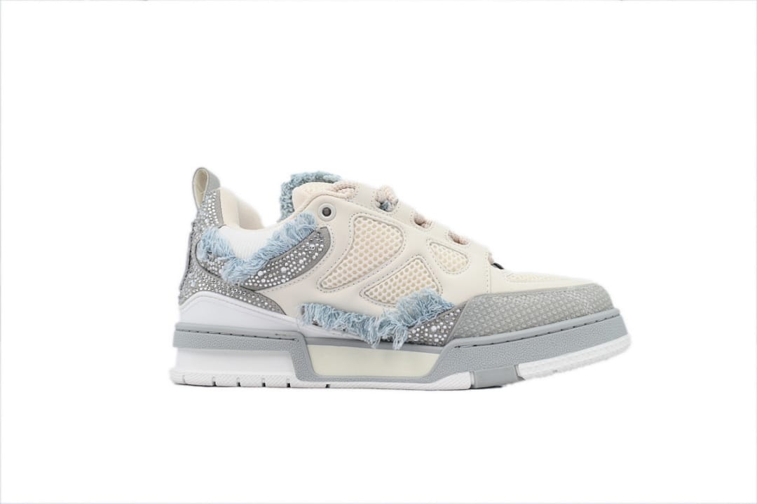 Louis Vuitton LV SK8 Grey White Horse Hair Gray Diamond