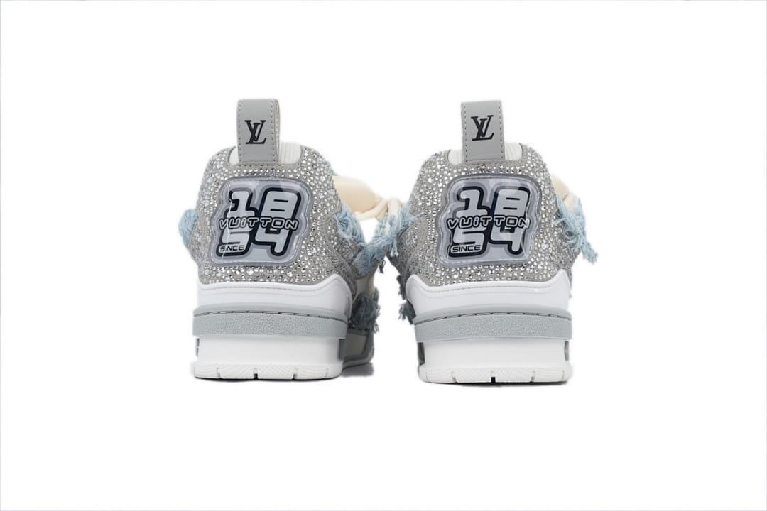Louis Vuitton LV SK8 Grey White Horse Hair Gray Diamond