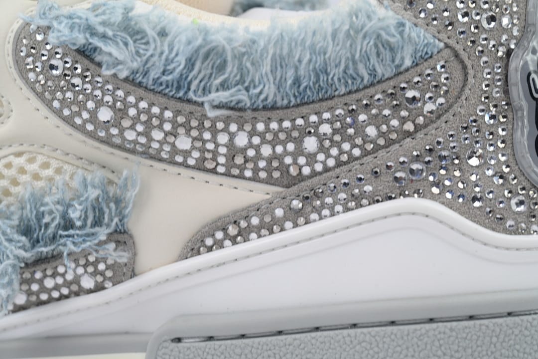 Louis Vuitton LV SK8 Grey White Horse Hair Gray Diamond
