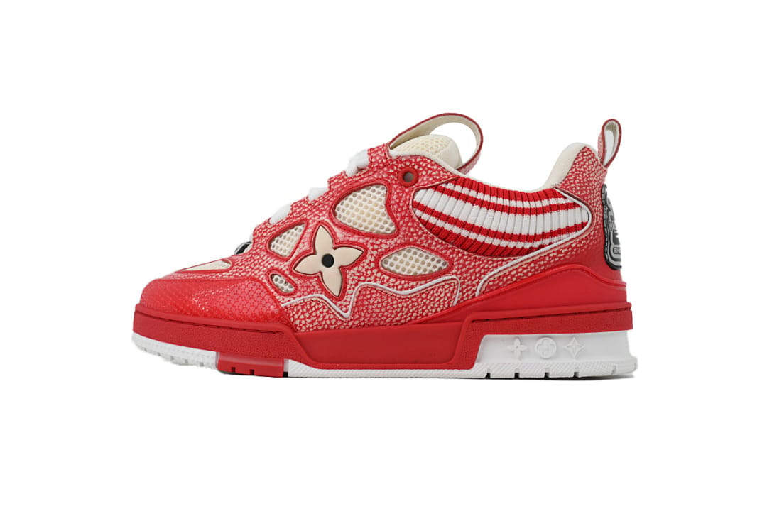 Louis Vuitton LV SK8 Red New Eed Woolen Fabric