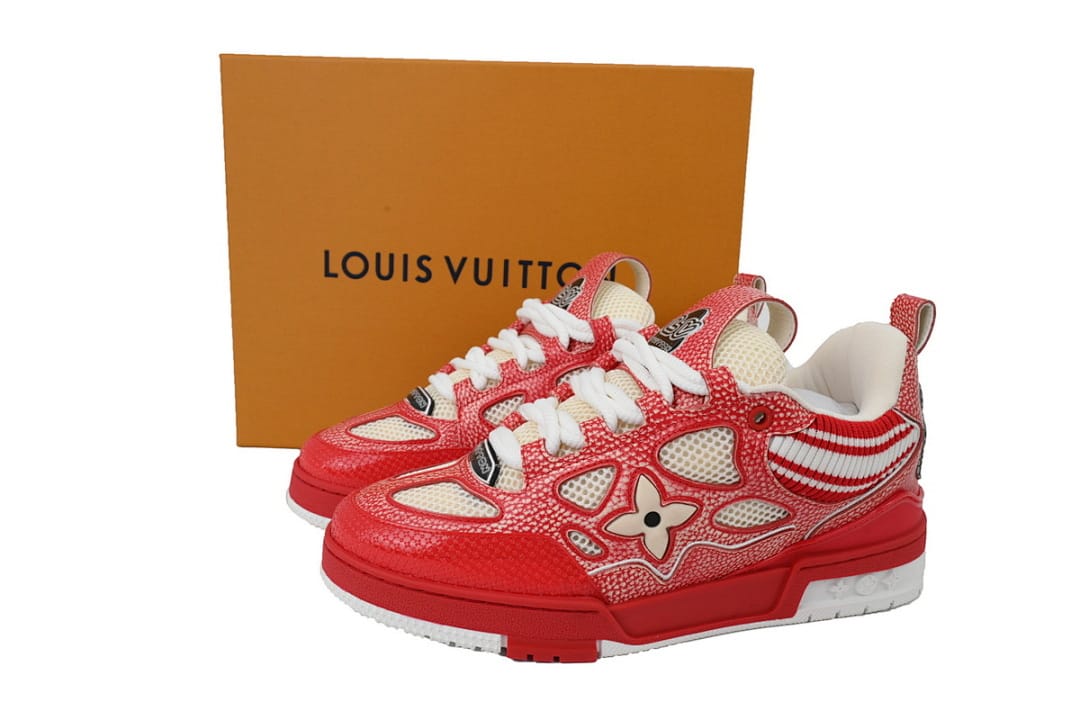 Louis Vuitton LV SK8 Red New Eed Woolen Fabric