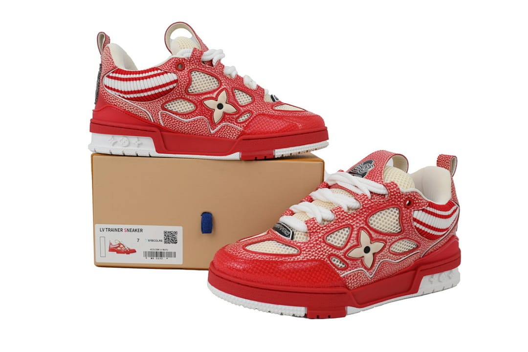 Louis Vuitton LV SK8 Red New Eed Woolen Fabric
