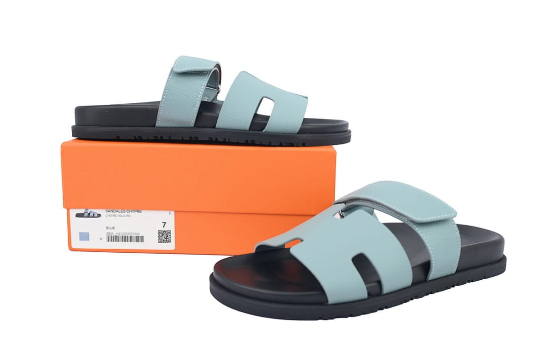 Hermes Slipper Strap Slippers Blue