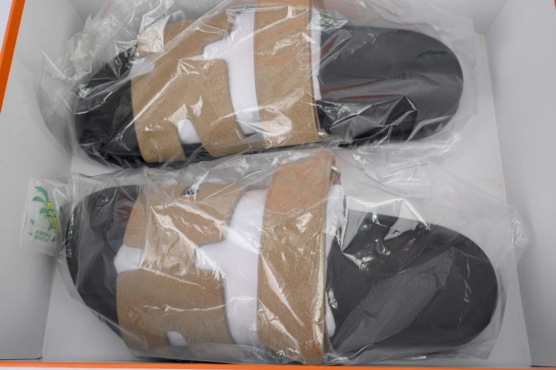Hermes Slipper Strap Slippers Khaki
