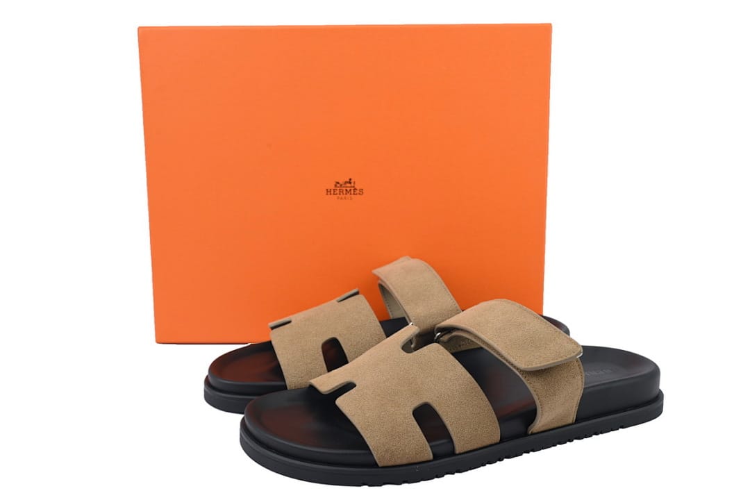 Hermes Slipper Strap Slippers Khaki