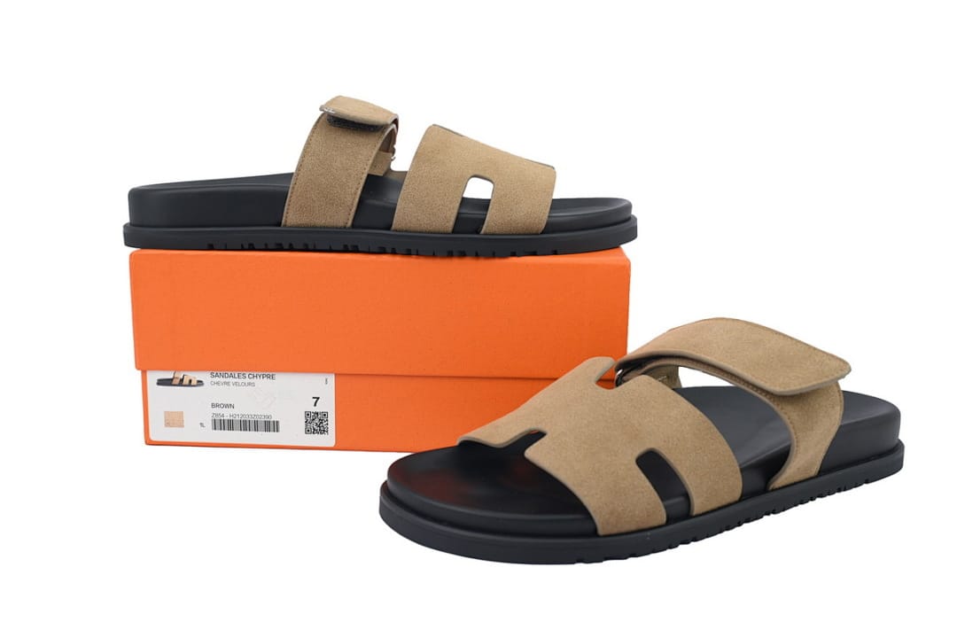 Hermes Slipper Strap Slippers Khaki