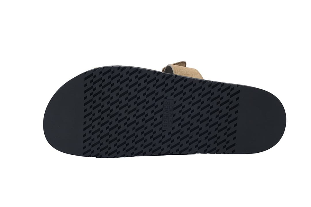 Hermes Slipper Strap Slippers Khaki