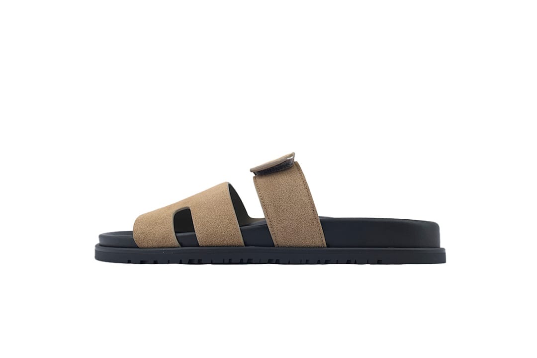 Hermes Slipper Strap Slippers Khaki