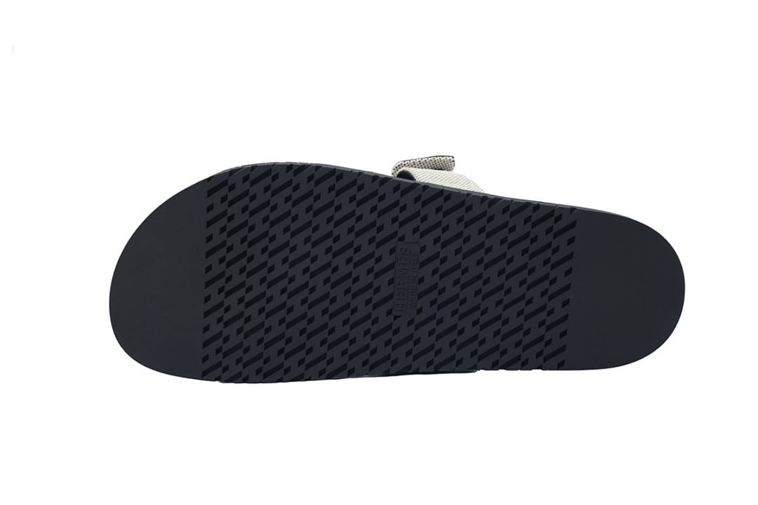 Hermes Slipper Strap Slippers Dark Gray