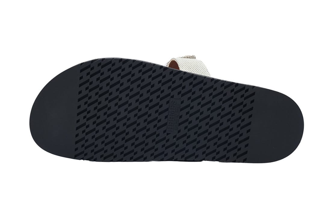 Hermes Slipper Strap Slippers Grey Coffee Color