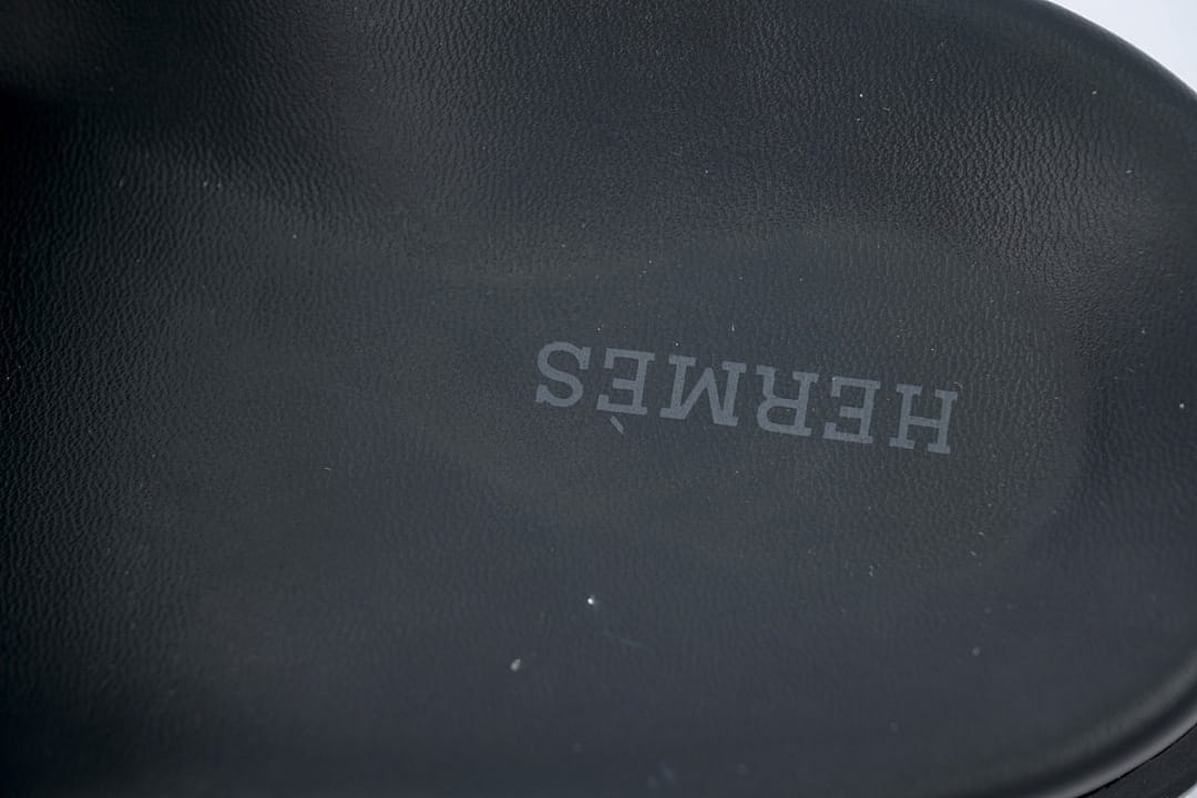 Hermes Slipper Strap Slippers Black Blue