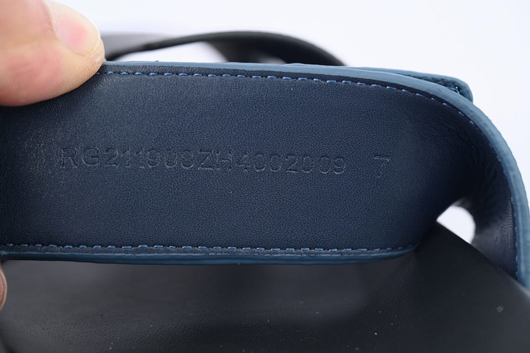 Hermes Slipper Strap Slippers Black Blue