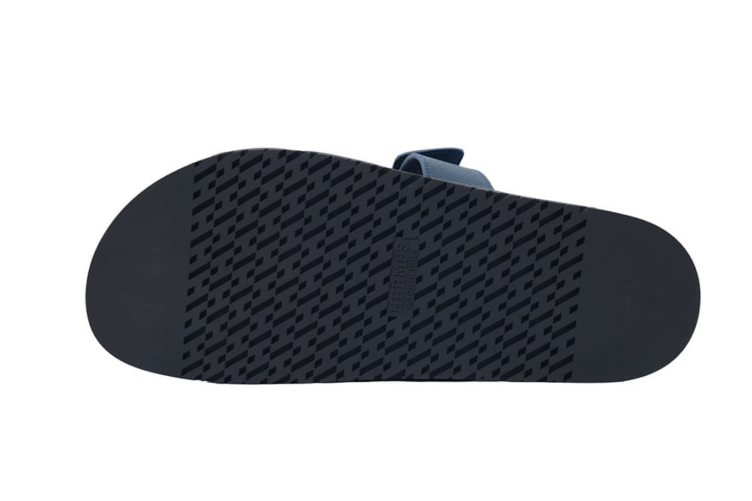 Hermes Slipper Strap Slippers Black Blue