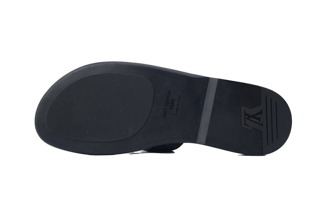 Louis Vuitton LV Slipper Strap Slippers Oasis Black Cloth