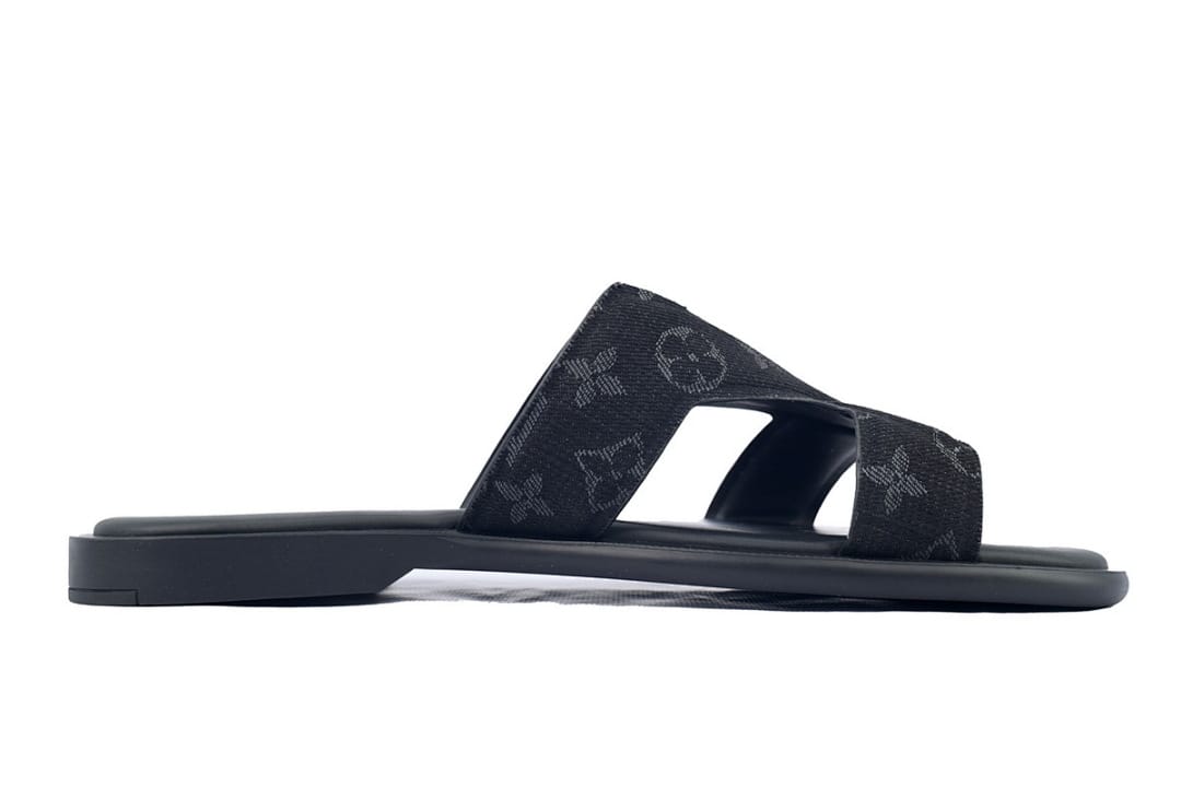 Louis Vuitton LV Slipper Strap Slippers Oasis Black Cloth