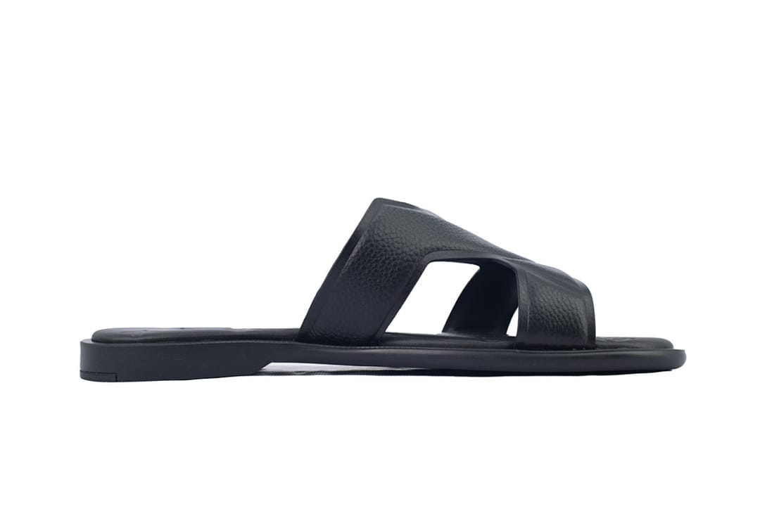 Louis Vuitton LV Slipper Strap Slippers Oasis Black Leather Surface