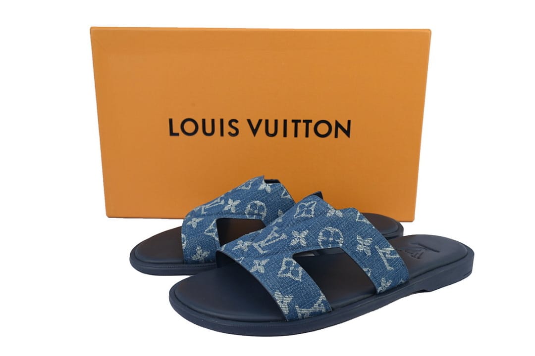 Louis Vuitton LV Slipper Strap Slippers Oasis Blue Cloth