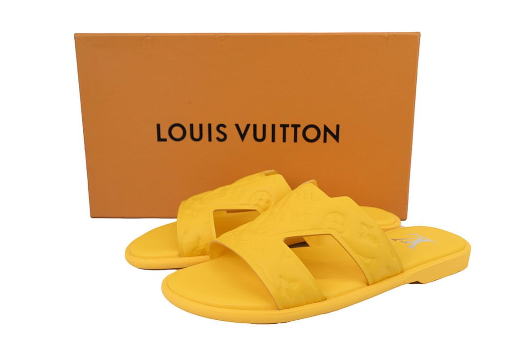 Louis Vuitton LV Slipper Strap Slippers Oasis Yellow Embossing
