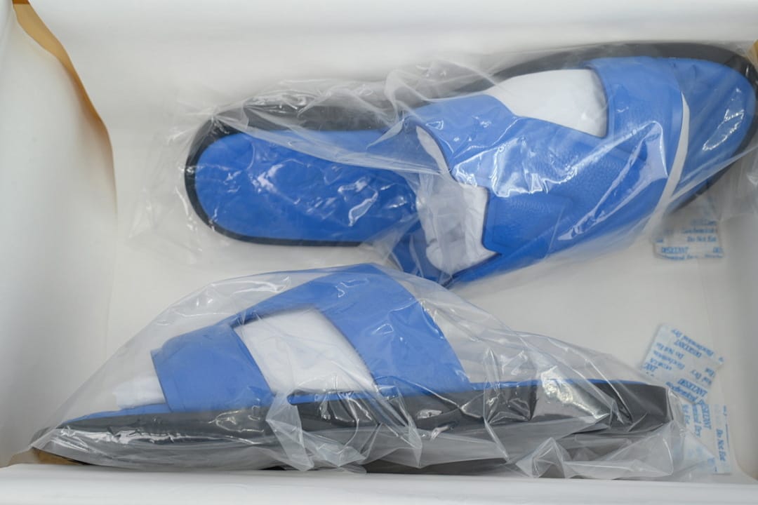 Louis Vuitton LV Slipper Strap Slippers Oasis Blue Leather Surface