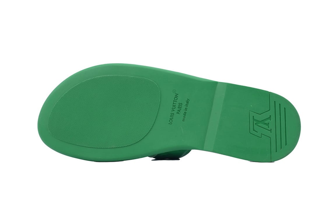 Louis Vuitton LV Slipper Strap Slippers Oasis Green Embossing