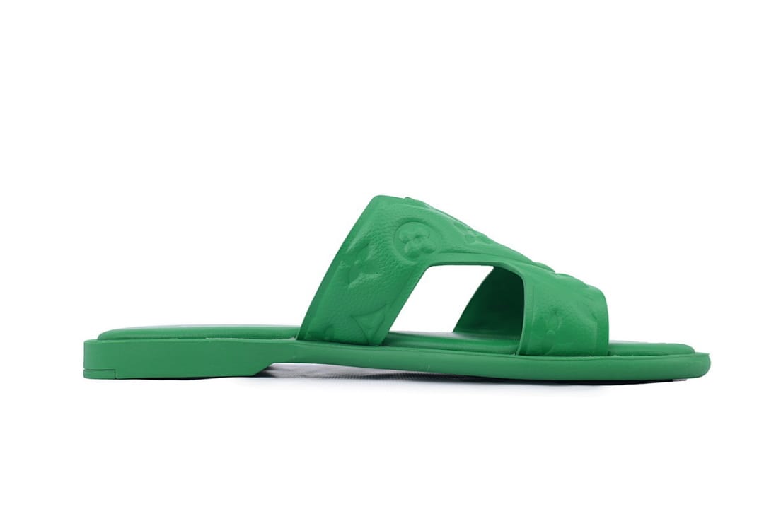 Louis Vuitton LV Slipper Strap Slippers Oasis Green Embossing