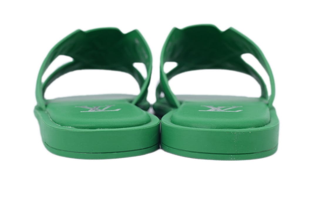 Louis Vuitton LV Slipper Strap Slippers Oasis Green Embossing