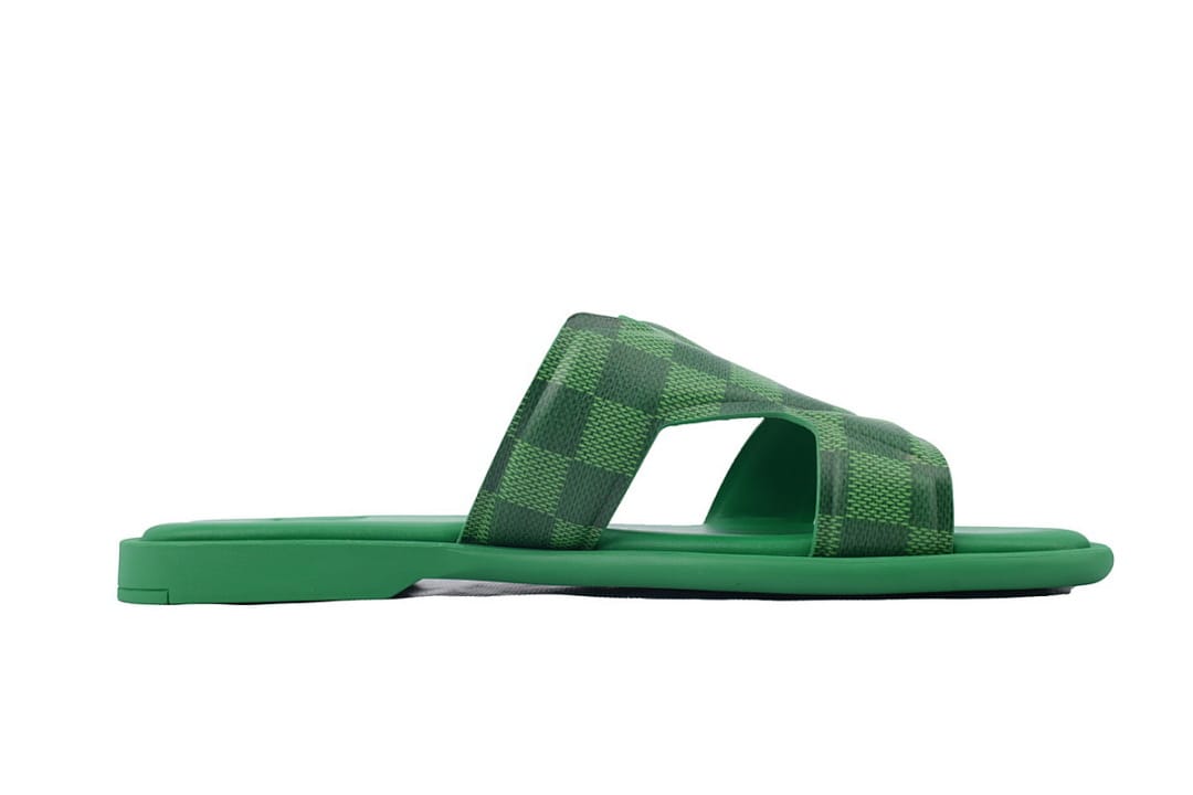 Louis Vuitton LV Slipper Strap Slippers Oasis Green Grid