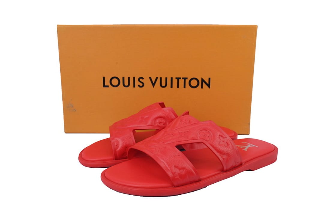 Louis Vuitton LV Slipper Strap Slippers Oasis Red Embossing