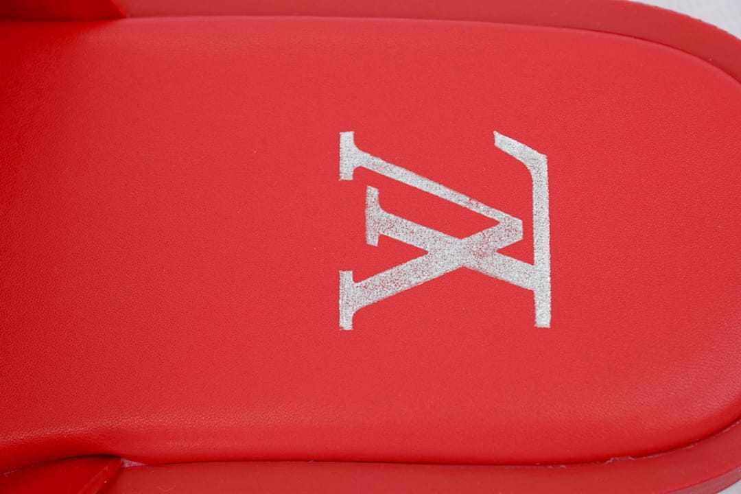 Louis Vuitton LV Slipper Strap Slippers Oasis Red Embossing