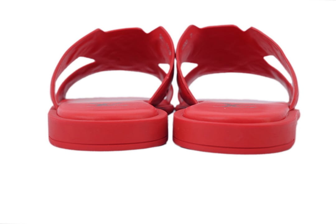 Louis Vuitton LV Slipper Strap Slippers Oasis Red Embossing