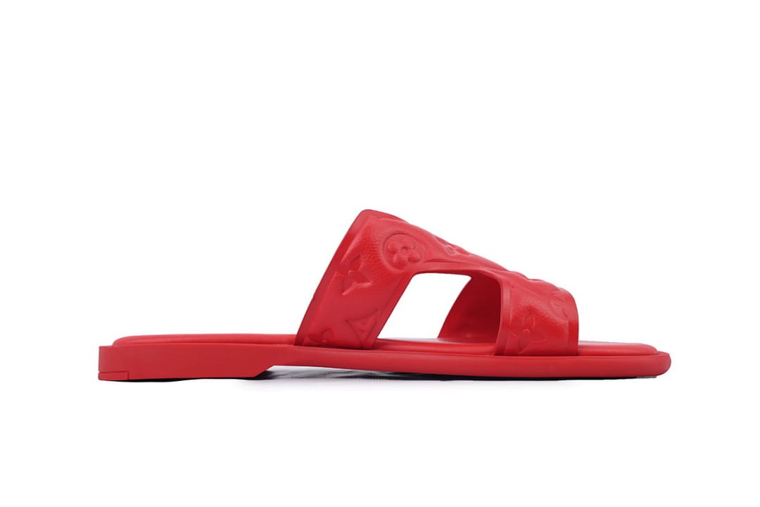 Louis Vuitton LV Slipper Strap Slippers Oasis Red Embossing