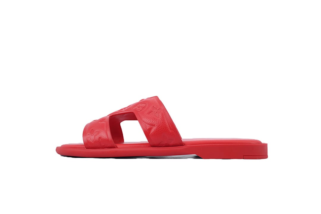 Louis Vuitton LV Slipper Strap Slippers Oasis Red Embossing