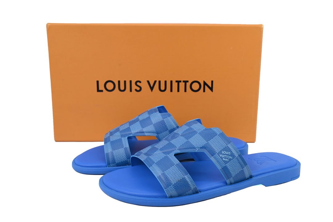 Louis Vuitton LV Slipper Strap Slippers Oasis Blue Check