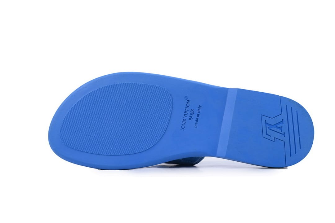 Louis Vuitton LV Slipper Strap Slippers Oasis Blue Check