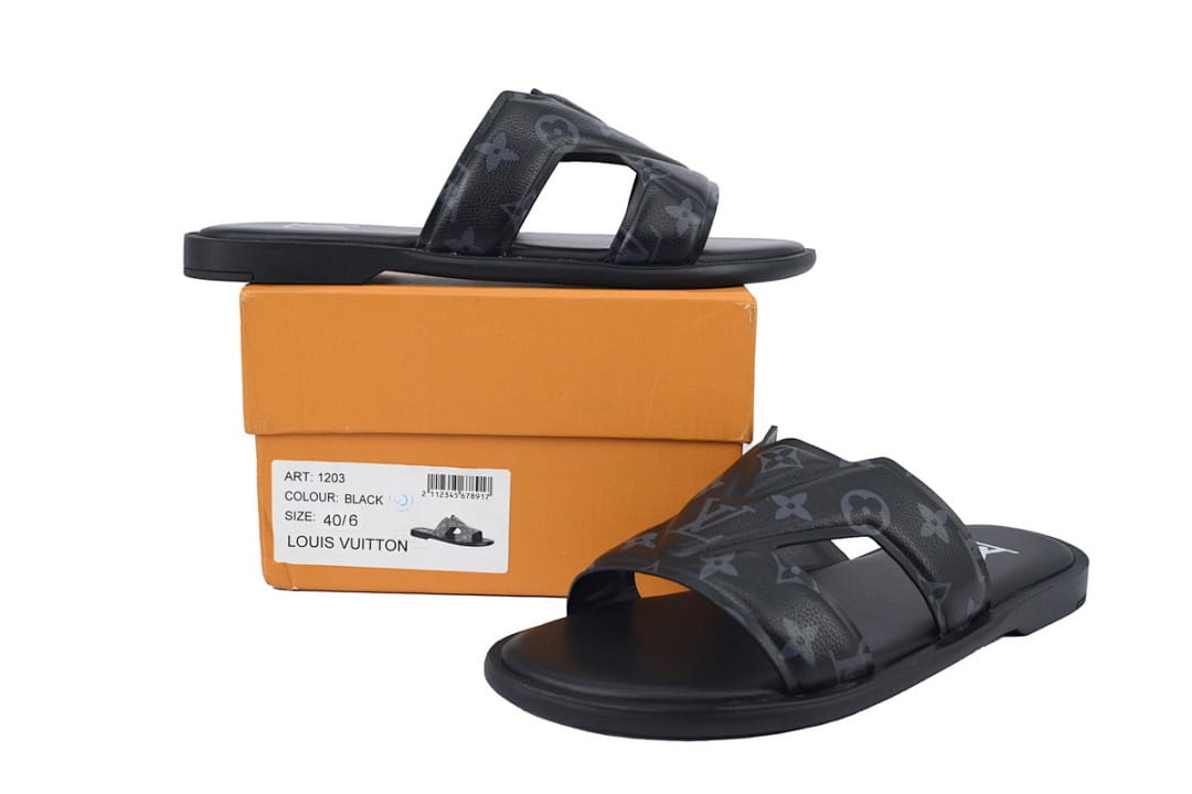 Louis Vuitton LV Slipper Strap Slippers Oasis Black Presbyopia