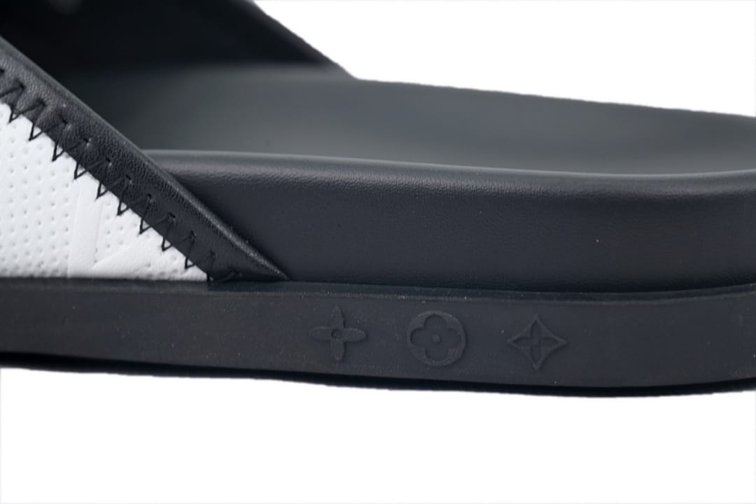 Louis Vuitton LV Slipper Flip Flops Net Black And White