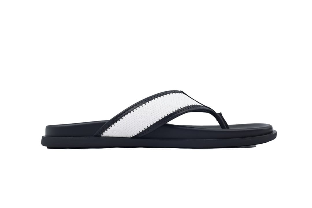 Louis Vuitton LV Slipper Flip Flops Net Black And White