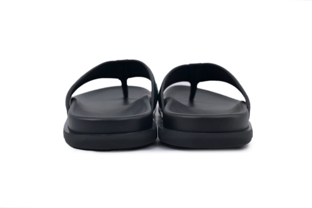 Louis Vuitton LV Slipper Flip Flops Net Surface Black Green