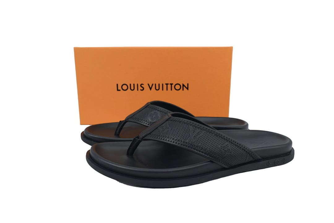 Louis Vuitton LV Slipper Flip Flops Net Black