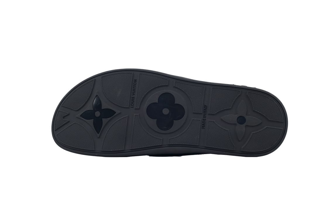 Louis Vuitton LV Slipper Flip Flops Black Skin