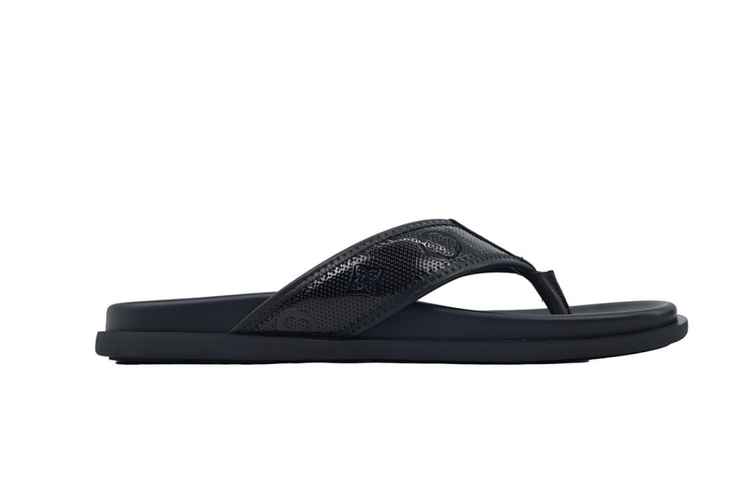 Louis Vuitton LV Slipper Flip Flops Black Skin