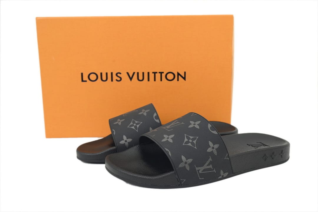 Louis Vuitton LV Slipper Strap Slippers Waterfront Black