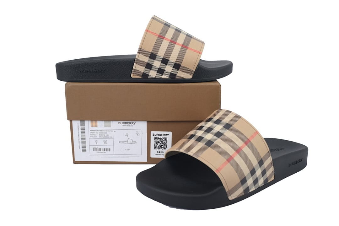 Burberry Slipper Strap Slippers Khaki