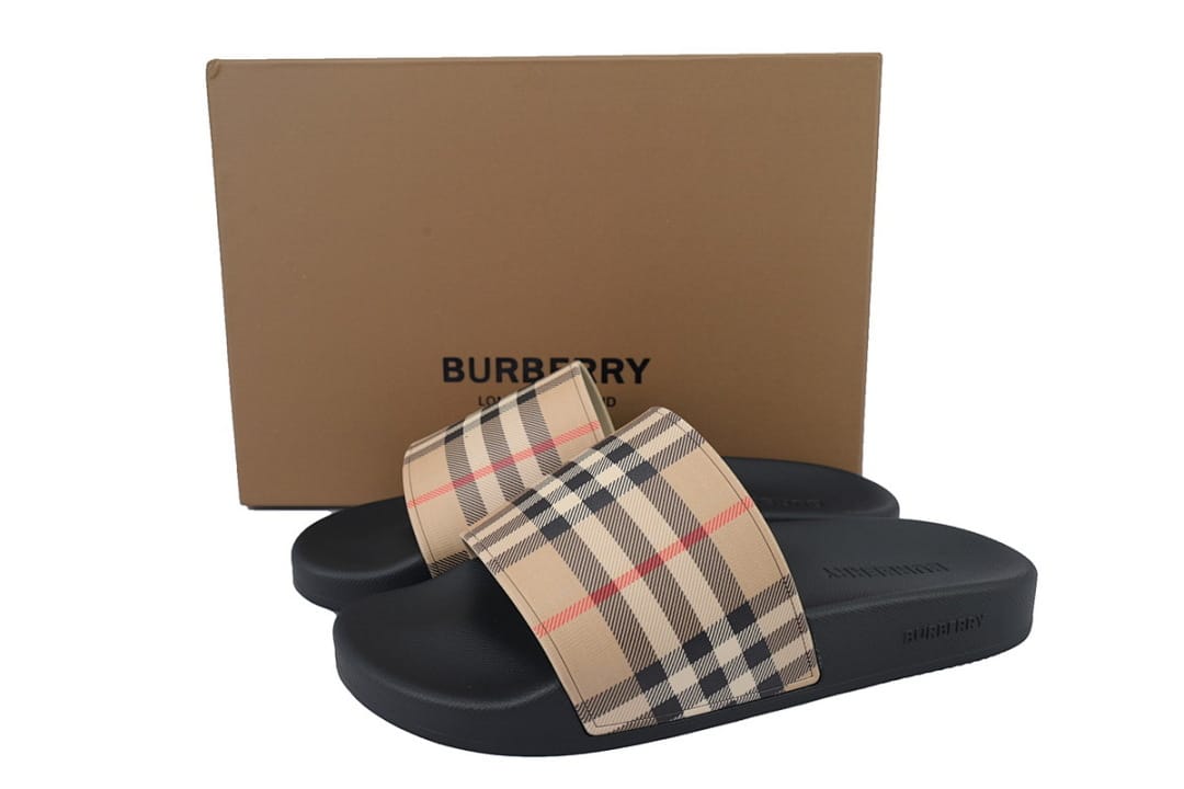 Burberry Slipper Strap Slippers Khaki
