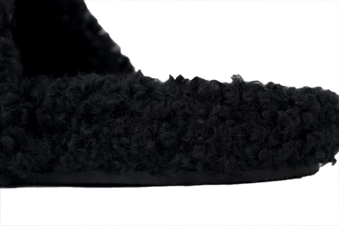 Balenciaga Wool Strap Slippers Black Coke Label