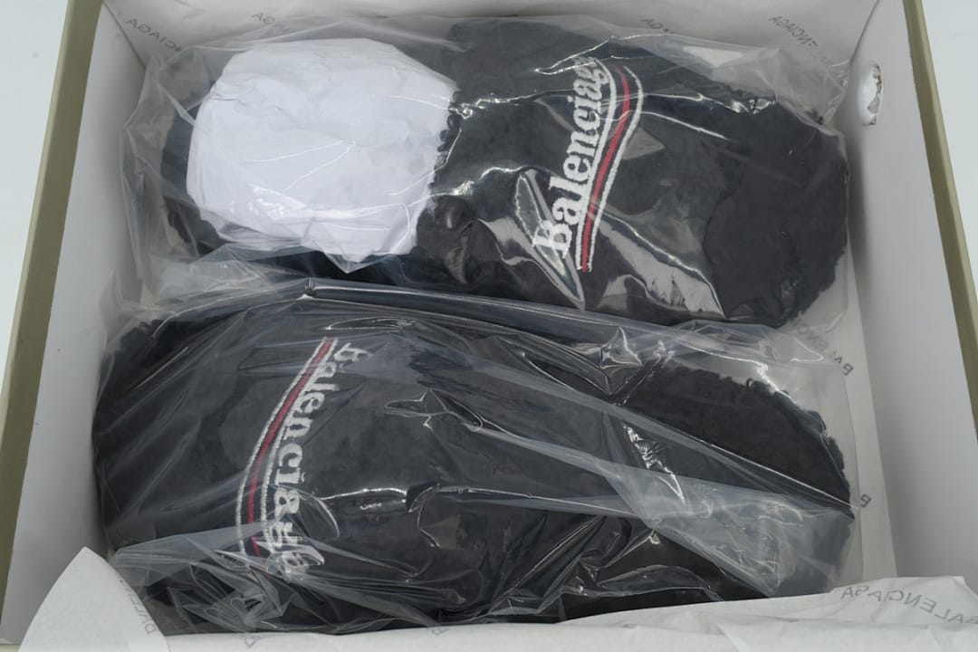Balenciaga Wool Strap Slippers Black Coke Label