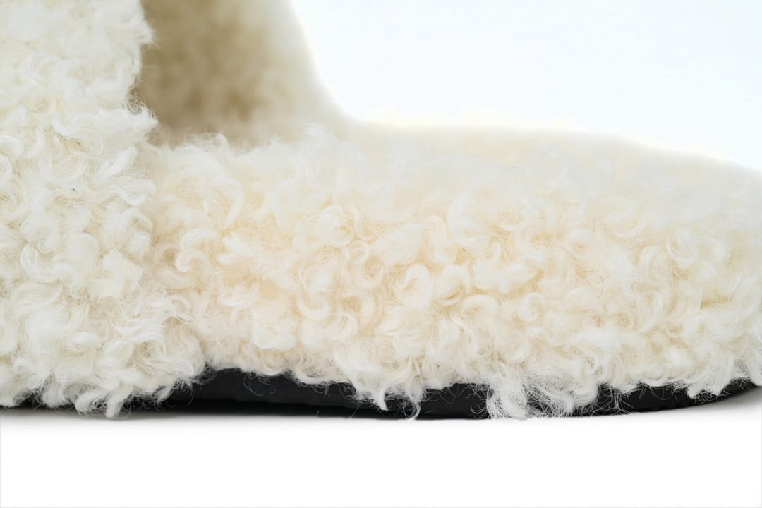 Balenciaga Wool Strap Slippers White Coke Label