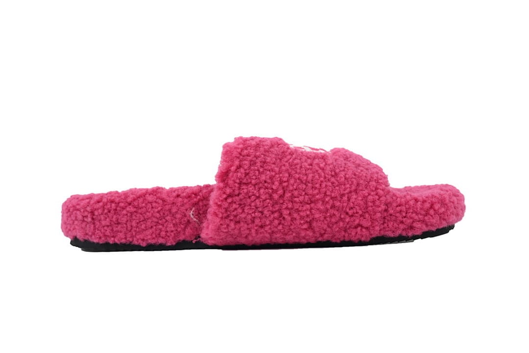 Balenciaga Wool Strap Slippers Bright Red