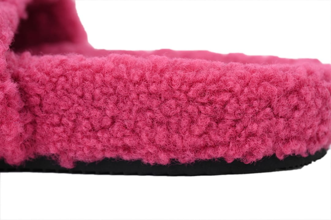 Balenciaga Wool Strap Slippers Bright Red